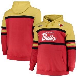 Mitchell & Ness Chicago Bulls Red Big & Tall Hardwood Classics Head Coach Eye - catching Pullover Hoodie