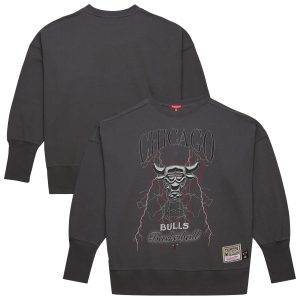 Mitchell & Ness Chicago Bulls Women's Charcoal Elegant Hardwood Classics Lightweight Pullover Sweatshirt