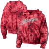 Mitchell & Ness Chicago Bulls Women's Red Galaxy Sublimated Windbreaker Pullover Elegant Full Zip Hoodie