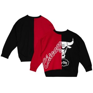 Mitchell & Ness Chicago Eye - catching Bulls Women's Red/Black Big Face 5.0 Pullover Sweatshirt