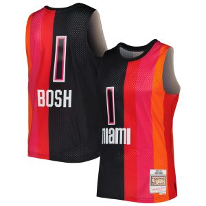 Mitchell & Ness Chris Bosh Miami Stylish Heat Black/Red Hardwood Classics 2011/12 Split Swingman Jersey