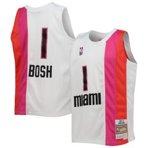 Mitchell & Ness Chris Bosh Miami Heat Premium Youth White 2011/12 Hardwood Classics Swingman Jersey