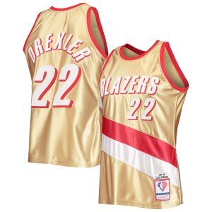 Mitchell & Ness Clyde Drexler Portland Trail Blazers Gold 75th Anniversary 1991/92 Hardwood Classics Swingman Jersey Elegant