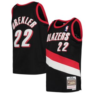 Mitchell & Trendy Ness Clyde Drexler Portland Trail Blazers Youth Black 1991/92 Hardwood Classics Swingman Jersey
