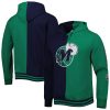 Mitchell & Ness Dallas Mavericks Fabulous Navy/Green Hardwood Classics Split Pullover Hoodie