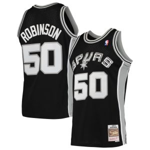 Mitchell & Ness David Robinson San Antonio Spurs Black 1991/92 Elegant Hardwood Classics Swingman Jersey