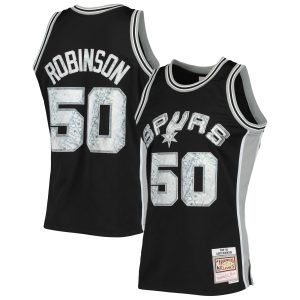 Mitchell & Ness David Robinson San Antonio Spurs Black 1998/99 Hardwood Classics NBA 75th Anniversary Diamond Swingman Jersey Gorgeous