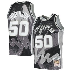 Mitchell & Ness David Robinson San Antonio Spurs Black Hardwood Eye - catching Classics 1998/99 Hyper Hoops Swingman Jersey