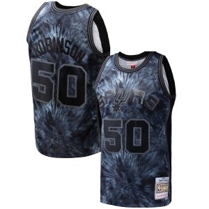 Mitchell & Unique Ness David Robinson San Antonio Spurs Black Hardwood Classics 1998/99 Tie Dye Swingman Jersey