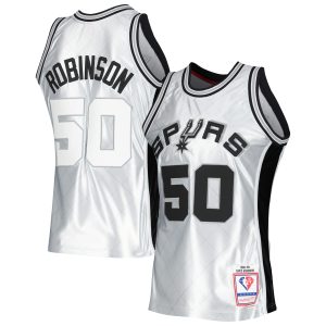 Mitchell & Ness David Robinson San Antonio Spurs Platinum 1998/99 Elegant Hardwood Classics 75th Anniversary Swingman Jersey