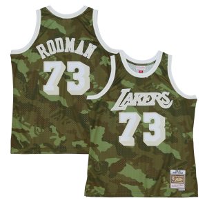 Mitchell & Ness Dennis Rodman Los Angeles Lakers Camo Trendy Hardwood Classics 1998/99 Ghost Green Swingman Jersey