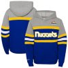 Mitchell & Ness Denver Nuggets Youth Royal/Heather Gray Hardwood Classics Head Coach Premium Pullover Hoodie