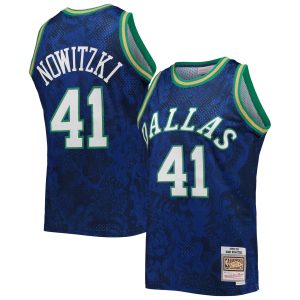 Mitchell & Ness Dirk Nowitzki Dallas Mavericks Blue Hardwood Classics Stylish 1998/99 Lunar New Year Swingman Jersey