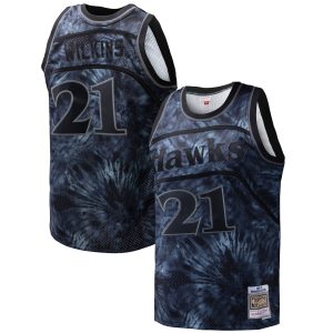 Mitchell & Ness Dominique Wilkins Stylish Atlanta Hawks Black Hardwood Classics 1986/87 Tie Dye Swingman Jersey