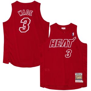 Mitchell & Fabulous Ness Dwyane Wade Miami Heat Scarlet 2012 Authentic Player Jersey