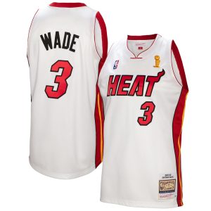 Mitchell & Ness Fabulous Dwyane Wade Miami Heat White 2005 06 Authentic Player Jersey