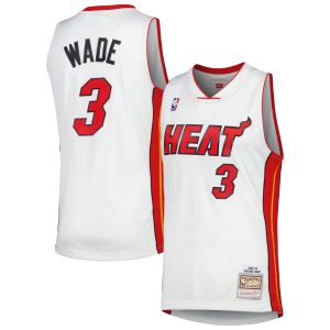 Mitchell & Ness Dwyane Wade Miami Heat White 2005/06 Hardwood Classics Unique Swingman Jersey