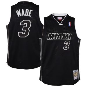 Mitchell & Ness Dwyane Wade Miami Heat Premium Youth Black 2011/12 Hardwood Classics Swingman Alternate Jersey