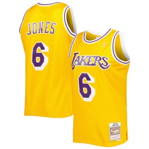 Mitchell Trendy & Ness Eddie Jones Los Angeles Lakers Gold 1996/97 Hardwood Classics Swingman Jersey