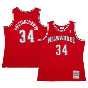 Mitchell Trendy & Ness Giannis Antetokounmpo Milwaukee Bucks Red 2014/15 Hardwood Classics Swingman Jersey