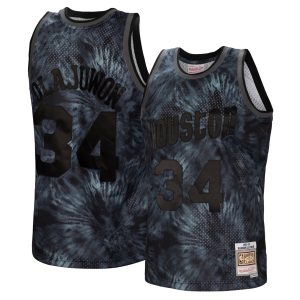 Mitchell & Ness Hakeem Olajuwon Houston Rockets Black Hardwood Classics 1993/94 Tie Dye Swingman Jersey Stylish