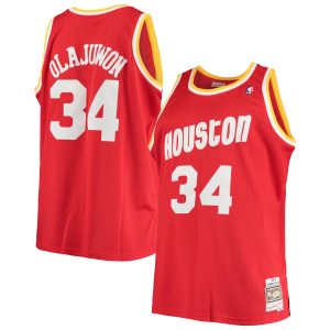Mitchell & Ness Hakeem Olajuwon Houston Rockets Red 1993/94 Big & Tall Hardwood Classics Gorgeous Swingman Jersey