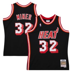 Mitchell & Ness Harold Miner Miami Eye - catching Heat Black 1992/93 Hardwood Classics Swingman Throwback Jersey