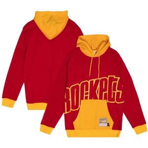 Mitchell & Ness Houston Rockets Red Hardwood Classics Big Trendy Face 5.0 Pullover Hoodie