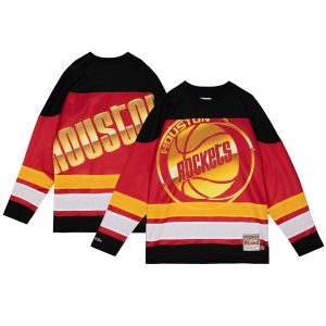 Mitchell & Ness Houston Rockets Women's Red Hardwood Classics Big Face 4.0 Hockey Jersey Stylish