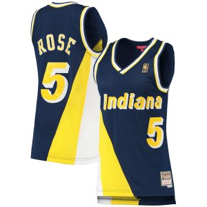 Mitchell & Ness Jalen Rose Indiana Pacers Elegant Women's Navy 1996/97 Hardwood Classics Swingman Jersey