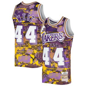 Mitchell & Ness Jerry West Los Angeles Lakers Purple Elegant 1971/72 Hardwood Classics Lunar New Year Swingman Jersey