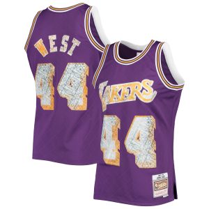 Mitchell & Ness Jerry West Los Stylish Angeles Lakers Purple 1971/72 Hardwood Classics NBA 75th Anniversary Diamond Swingman Jersey