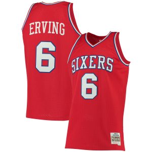 Mitchell & Ness Julius Erving Philadelphia 76ers Red 1982/83 Big & Tall Hardwood Classics Swingman Jersey Chic