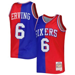 Mitchell & Ness Julius Erving Philadelphia 76ers Royal/Red Hardwood Classics 1982/83 Split Stylish Swingman Jersey