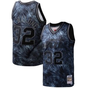 Mitchell & Ness Karl Malone Utah Jazz Black Hardwood Classics 1991/92 Tie Dye Elegant Swingman Jersey