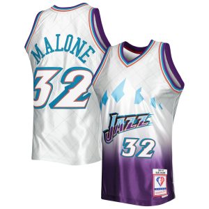 Mitchell & Ness Unique Karl Malone Utah Jazz Platinum 1996/97 Hardwood Classics 75th Anniversary Swingman Jersey