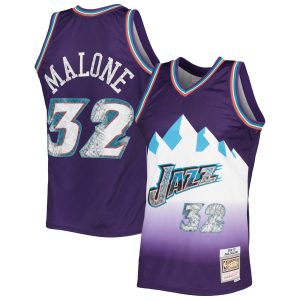 Mitchell & Ness Karl Malone Utah Jazz Purple 1996/97 Hardwood Classics NBA 75th Anniversary Fabulous Diamond Swingman Jersey