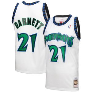 Mitchell & Ness Kevin Garnett Minnesota Chic Timberwolves White 1997 98 Hardwood Classics Reload 3.0 Swingman Jersey