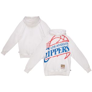 Mitchell & Ness LA Clippers White Substantial Fleece Pullover Eye - catching Hoodie