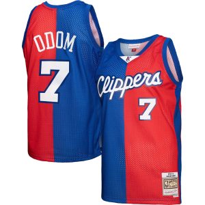 Mitchell & Ness Chic Lamar Odom LA Clippers Royal/Red Hardwood Classics 2000/01 Split Swingman Jersey