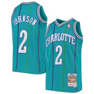 Mitchell & Ness Larry Johnson Charlotte Hornets Youth Teal 1992/93 Hardwood Classics Swingman Jersey Elegant
