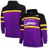 Mitchell & Ness Los Angeles Lakers Black Big Chic & Tall Hardwood Classics Head Coach Pullover Hoodie