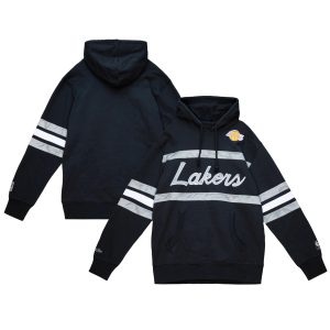 Mitchell & Ness Los Angeles Lakers Black Hardwood Classics Premium Camo Reflective Head Coach Pullover Hoodie