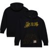 Mitchell & Ness Los Angeles Lakers Unique Black Hardwood Classics Nep Speckle Pullover Hoodie