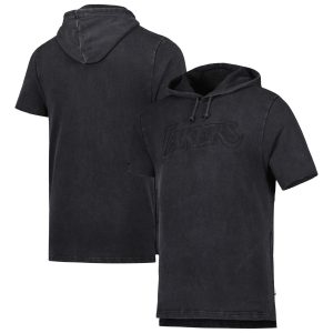 Mitchell & Ness Los Chic Angeles Lakers Black Tonal Short Sleeve Pullover Hoodie