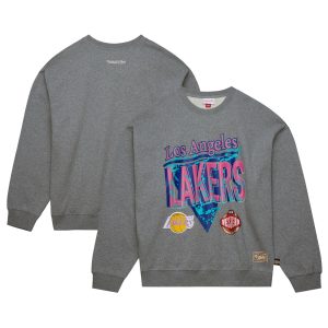 Mitchell & Ness Los Angeles Elegant Lakers Heather Gray '90s Reflective Pullover Sweatshirt