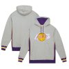 Mitchell & Unique Ness Los Angeles Lakers Heather Gray Hardwood Classics Premium Fleece Pullover Hoodie