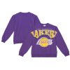 Mitchell & Ness Los Angeles Lakers Purple Hardwood Eye - catching Classics Fashion Fleece Pullover Sweatshirt