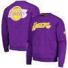 Mitchell & Ness Los Angeles Lakers Gorgeous Purple Hardwood Classics There and Back Pullover Sweatshirt