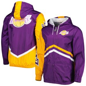 Mitchell & Ness Los Angeles Lakers Stylish Purple Undeniable Full Zip Windbreaker Jacket